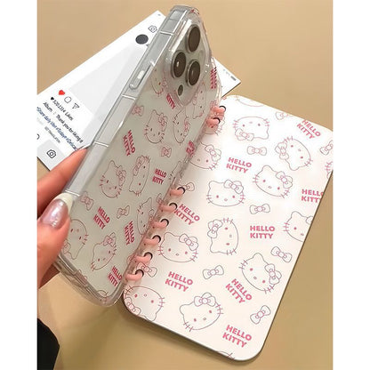 Hello Kitty グラフィティ スタイル キャラクターの柔らかい 折りたたみ式 ノート型 スマホケース  iPhone に対応