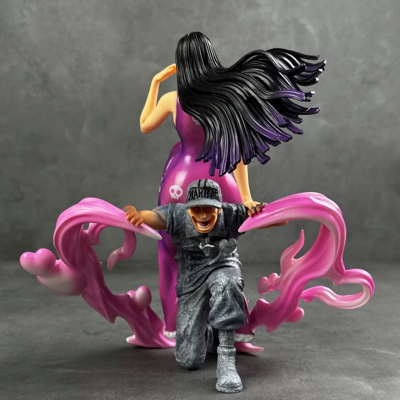 One Piece Series Figure Sitting Hancock Full Paint Electroplating Piano Bake Finish Figure Model