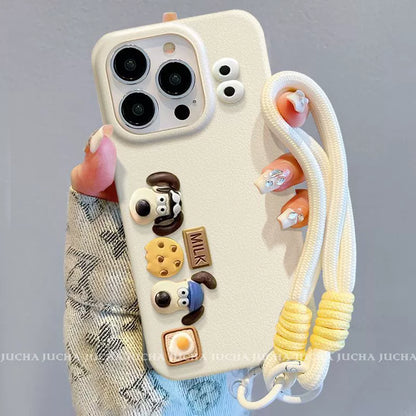 A luxurious smartphone case with a string that has a three-dimensional wall design and excellent shock and vibration resistance, compatible with iPhone.