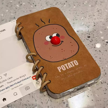 Soft smartphone cases with potato, sweet potato, book and character designs are compatible with iPhone