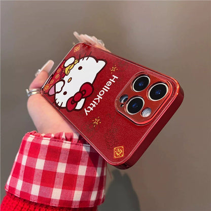 A luxurious smartphone case with a popular Hello Kitty design, excellent shock and vibration resistance, and compatible with iPhones.