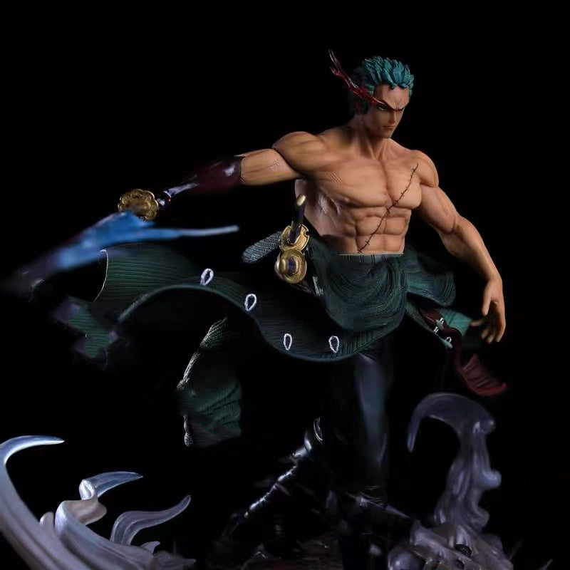 One Piece Series Zoro Figure Ornament Large Size Zoro Model Double Head Switching Type