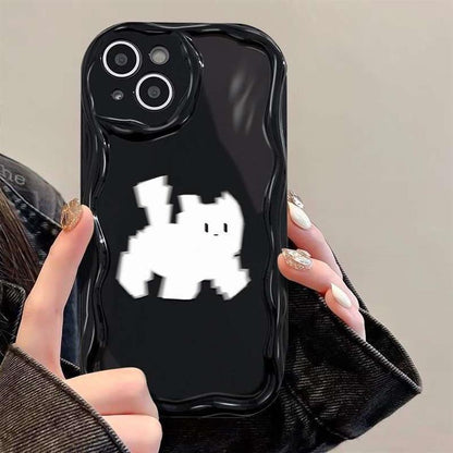 Ripple and cute cat design. Made of silicone, highly shock-resistant and luxurious smartphone case, compatible with iPhone.