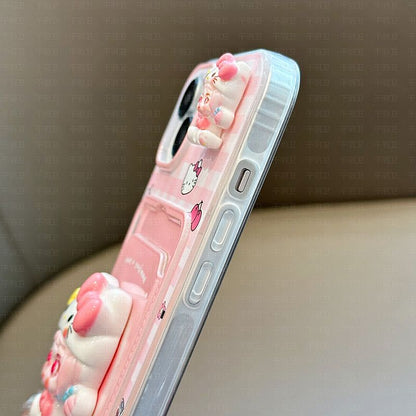 スマホケース  可愛らしさと実用性がマッチしたカードケース付きスマホケース！  耐衝撃・防振性能に優れ、高級感あふれるスマホケースで、iPhone に対応
