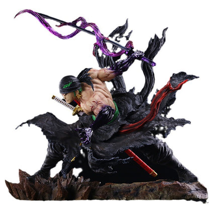 One Piece Series One-Sword Style Blood-Soaked Zoro Anime Model Figurine Height approx. 28cm (Limited Edition)