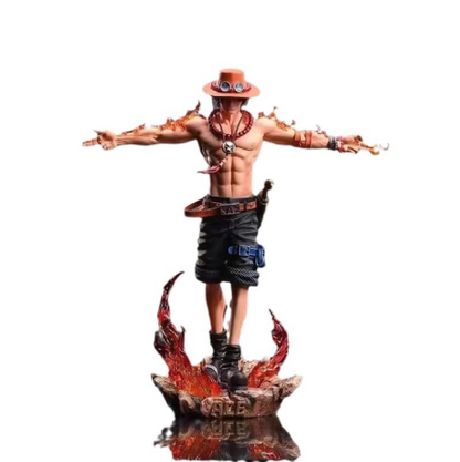 One Piece  シリーズ ACE 台座が発光する 腕を広げたクロスポーズのエース フィギュア（モデル） ディスプレイ品