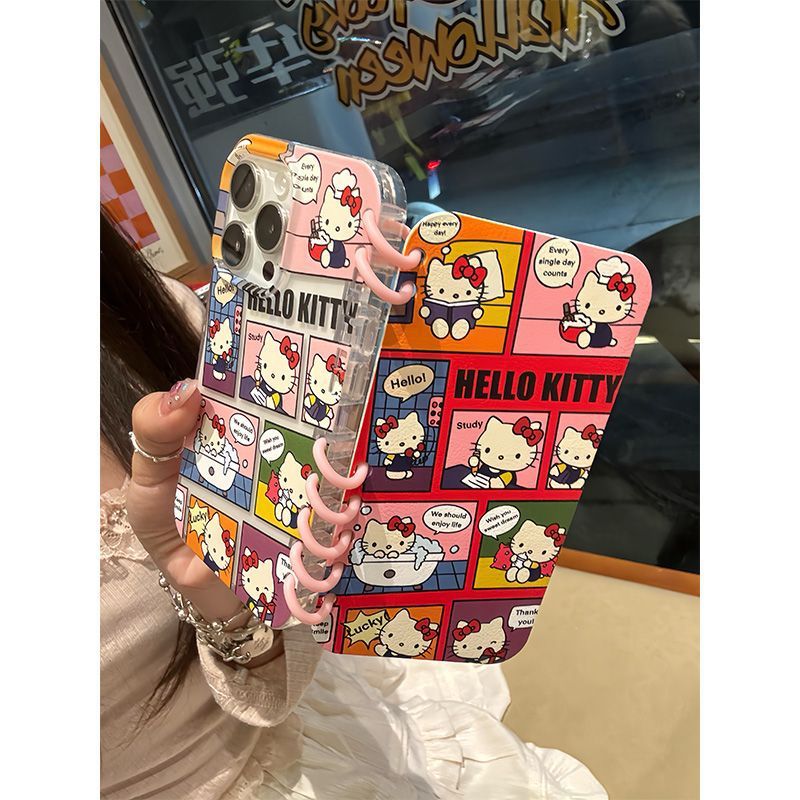 Hello Kitty Graffiti Style Character Soft Foldable Notebook Phone Case Compatible with iPhone