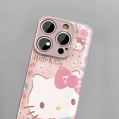 Hello Kitty design, luxurious smartphone case with drawstring, compatible with iPhone