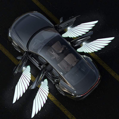 車ドアライト  天使の翼  悪魔の翼  車用品・カー用品・ドアウィング・汎用・カーアクセサリー・穴あけない・電池必要・光る・2点セット/4点セット
