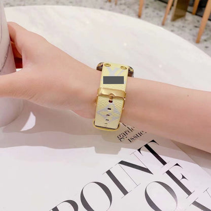 #B03  スマートウォッチバンド  交換バンド   バンドリベット付き　レザー リザード柄