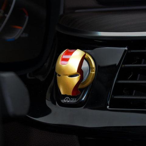 カー用品　車飾り物　アイアンマン バットマン エンジンプッシュボタン カバー スタートストップボタンスイッチ装飾カバー