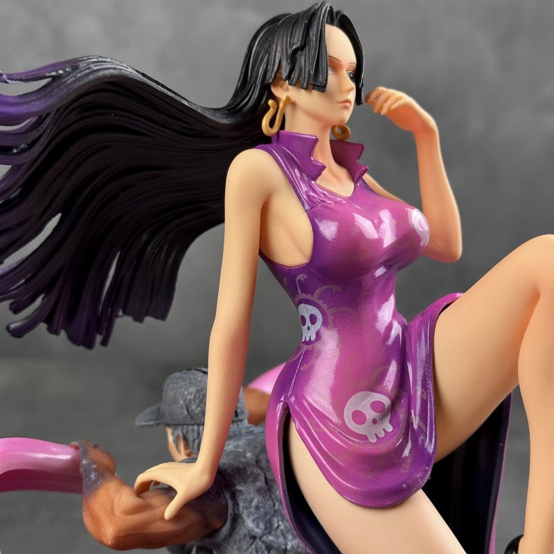 One Piece Series Figure Sitting Hancock Full Paint Electroplating Piano Bake Finish Figure Model