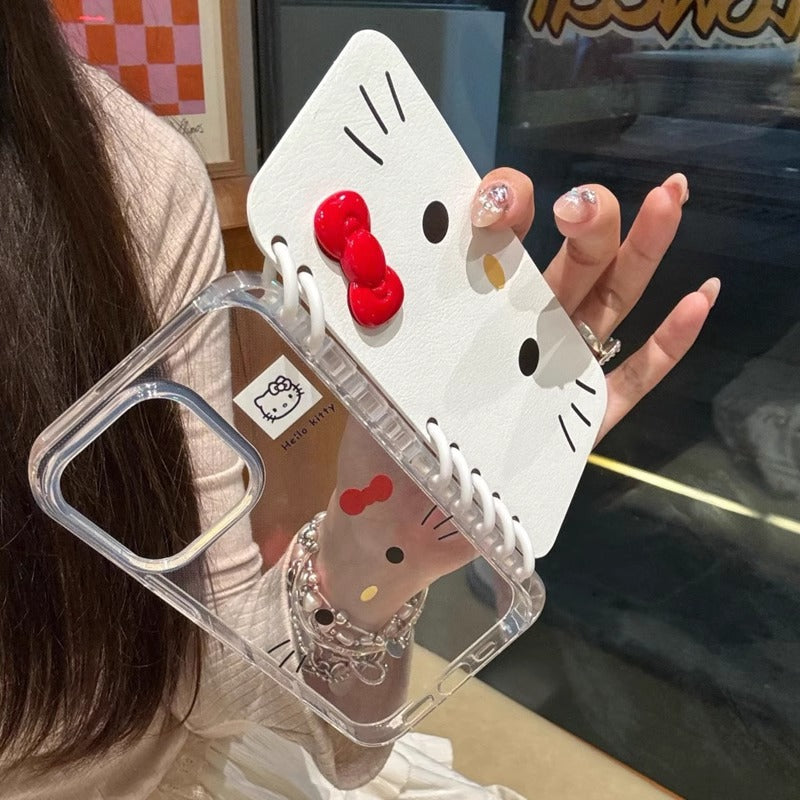 Hello Kitty ボウティックが可愛くて シンプルな 折りたたみ式 ノート型 スマホケース iPhone に対応