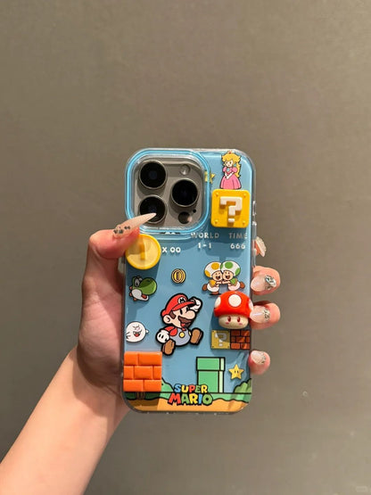 スマホケース  人気キャラ「マリオ」が立体で躍動するスマホケース登場！  耐衝撃・防振性能に優れ、高級感あふれるスマホケースで、iPhone に対応