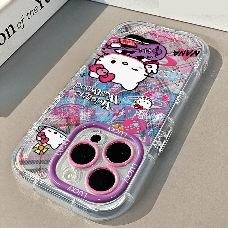スマホケース  ロックヘローキティテーマ、  耐衝撃・防振性能に優れ、高級感あふれるスマホケースで、iPhone に対応