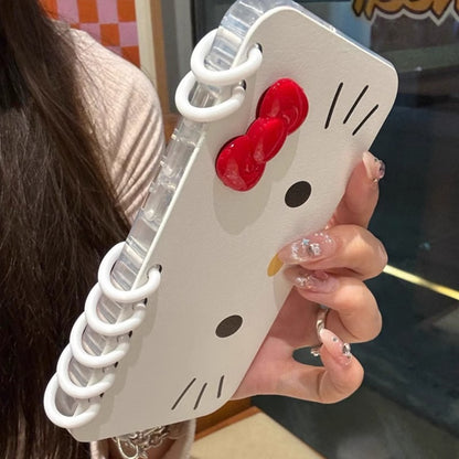 Hello Kitty ボウティックが可愛くて シンプルな 折りたたみ式 ノート型 スマホケース iPhone に対応