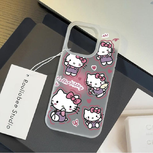 スマホケース  萌え力と癒し感がたっぷり！ハローキティテーマ  耐衝撃・防振性能に優れ、高級感あふれるスマホケースで、iPhone に対応