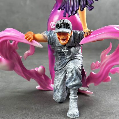 One Piece Series Figure Sitting Hancock Full Paint Electroplating Piano Bake Finish Figure Model