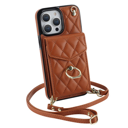 手帳型スマホケース  手帳型機能と斜がけバッグの便利さを融合！  耐衝撃・防振性能に優れ、高級感あふれるスマホケースで、iPhone に対応