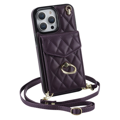 手帳型スマホケース  手帳型機能と斜がけバッグの便利さを融合！  耐衝撃・防振性能に優れ、高級感あふれるスマホケースで、iPhone に対応