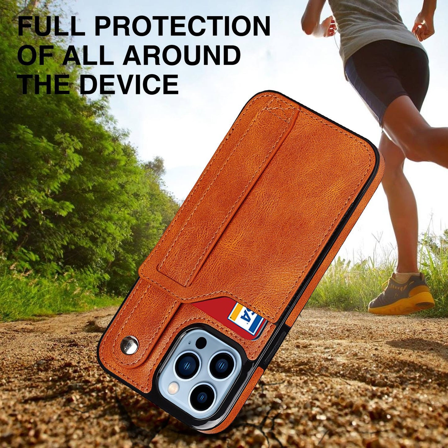 手帳型スマホケース  多機能と個性を融合したこのスマホケース、付属の腕紐   耐衝撃・防振性能に優れ、高級感あふれるスマホケースで、iPhone に対応