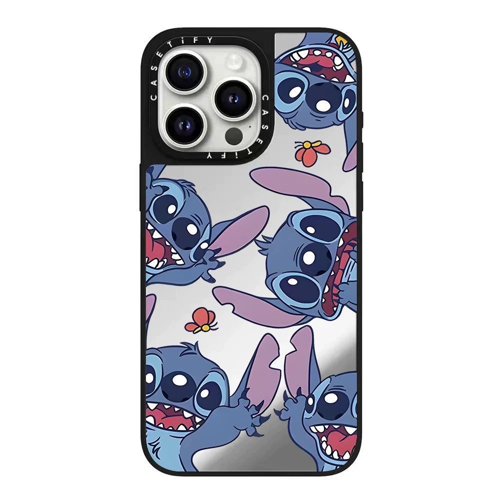 スマホケース  元気いっぱいのスティッチテーマ  耐衝撃・防振性能に優れ、高級感あふれるスマホケースで、iPhone に対応