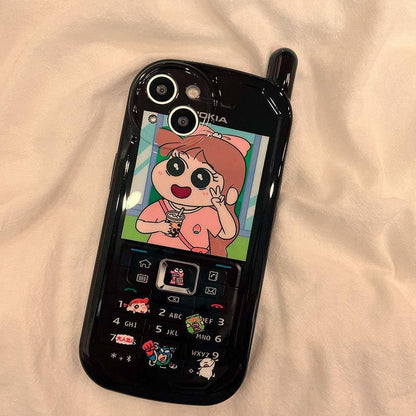 スマホケース  しんちゃん イメージ  耐衝撃・防振性能に優れ、高級感あふれるスマホケースで、iPhone に対応