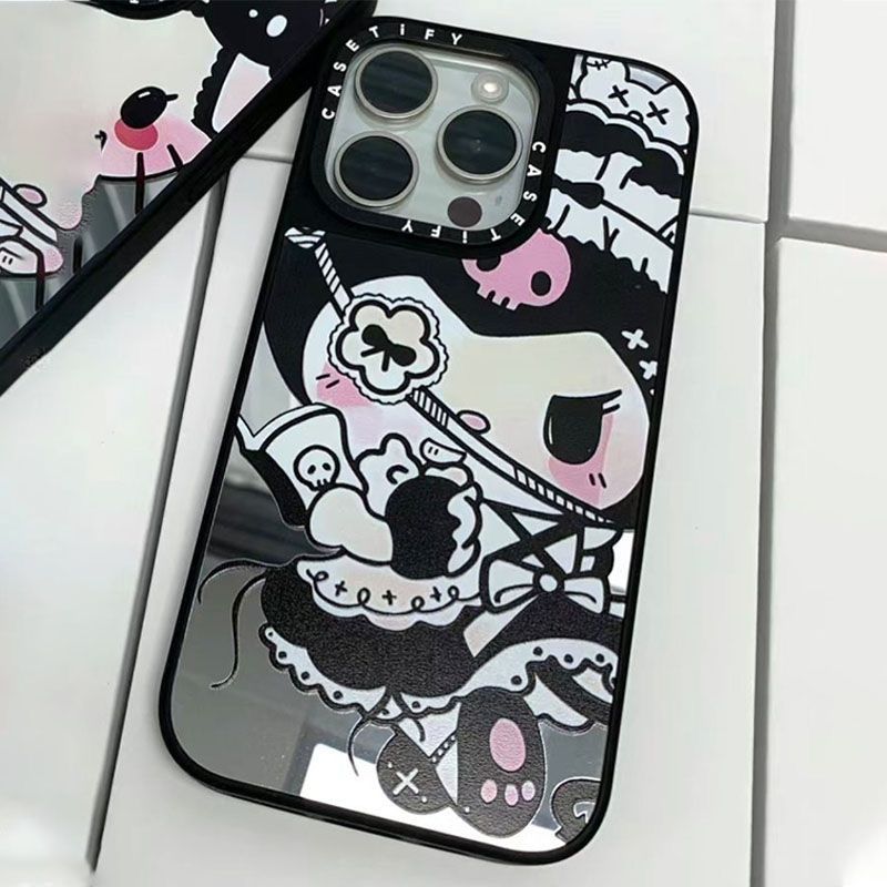 スマホケース  ダークハローキティとクロミテーマ  耐衝撃・防振性能に優れ、高級感あふれるスマホケースで、iPhone に対応