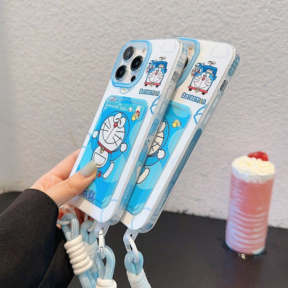 スマホケース  人気キャラ「ドラえもん」をデザインした可愛らしいスマホケース！  耐衝撃・防振性能に優れ、高級感あふれるスマホケースで、iPhone に対応