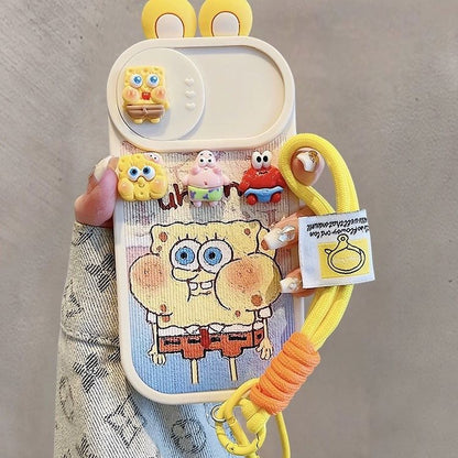 スマホケース  目を引く立体のスパンキング・グレイドとパトリックが、あなたのスマホを個性的に彩ります！  耐衝撃・防振性能に優れ、高級感あふれるスマホケースで、iPhone に対応