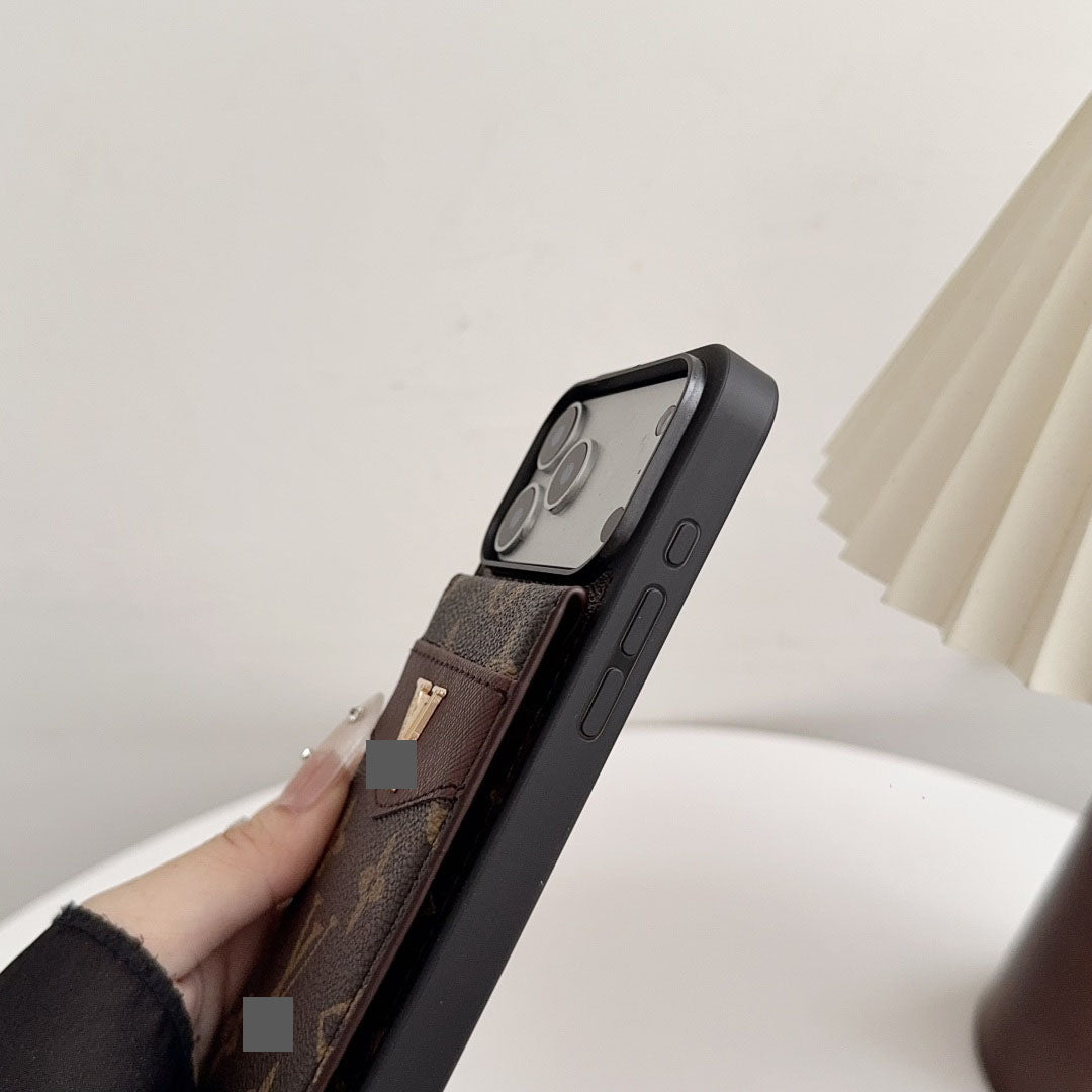 #413  スマホケース  カードポケット  スタンド機能付き   耐衝撃・防振性能に優れ、iPhone に対応