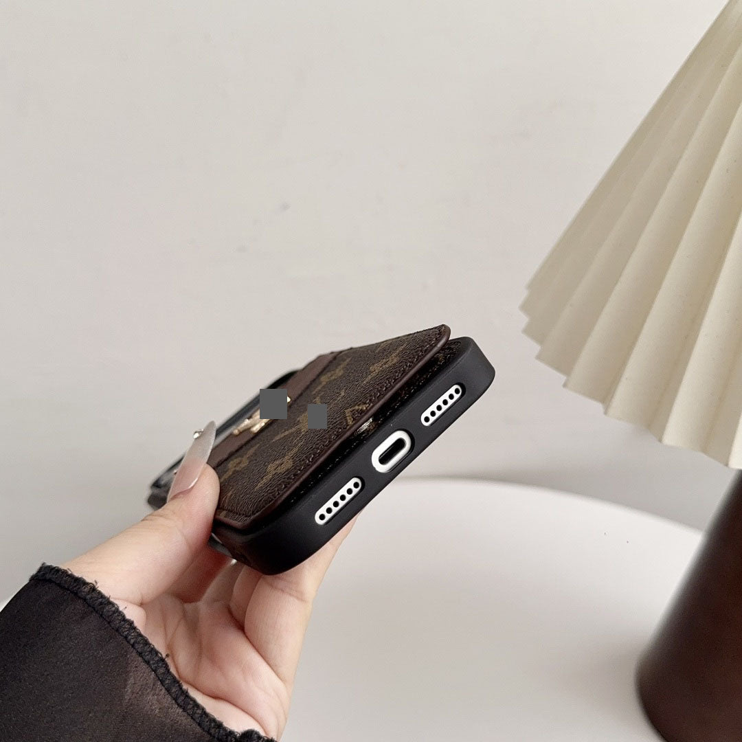 #413  スマホケース  カードポケット  スタンド機能付き   耐衝撃・防振性能に優れ、iPhone に対応