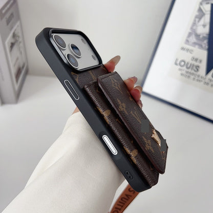 #409  スマホケース  紐付き カードケース付き 耐衝撃・防振性能に優れ、iPhoneに対応