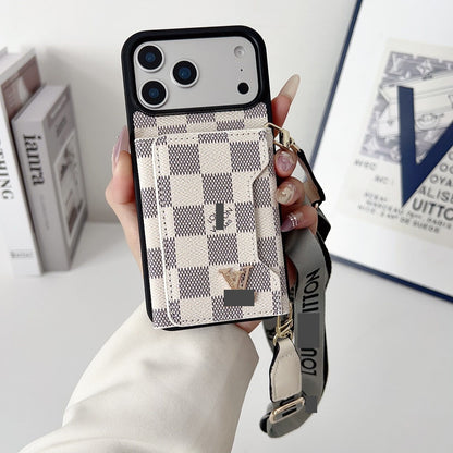 #409  スマホケース  紐付き カードケース付き 耐衝撃・防振性能に優れ、iPhoneに対応