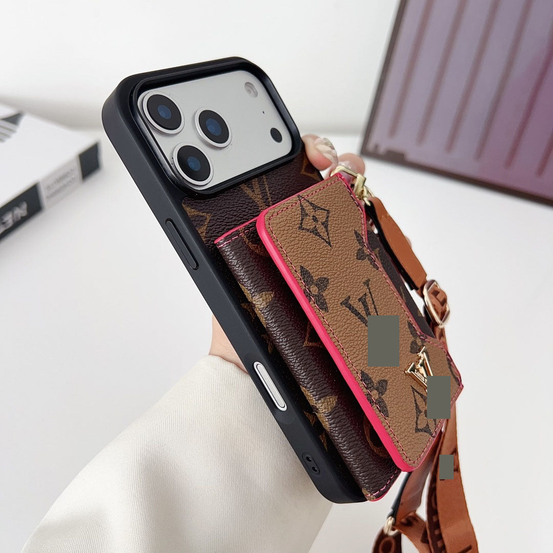 #432  スマホケース  ストラップ付き  カードケース付き 耐衝撃・防振性能に優れ、iPhone に対応