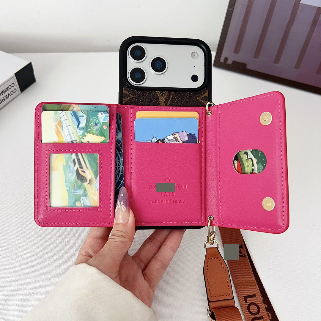 #432  スマホケース  ストラップ付き  カードケース付き 耐衝撃・防振性能に優れ、iPhone に対応