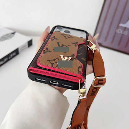 #432  スマホケース  ストラップ付き  カードケース付き 耐衝撃・防振性能に優れ、iPhone に対応