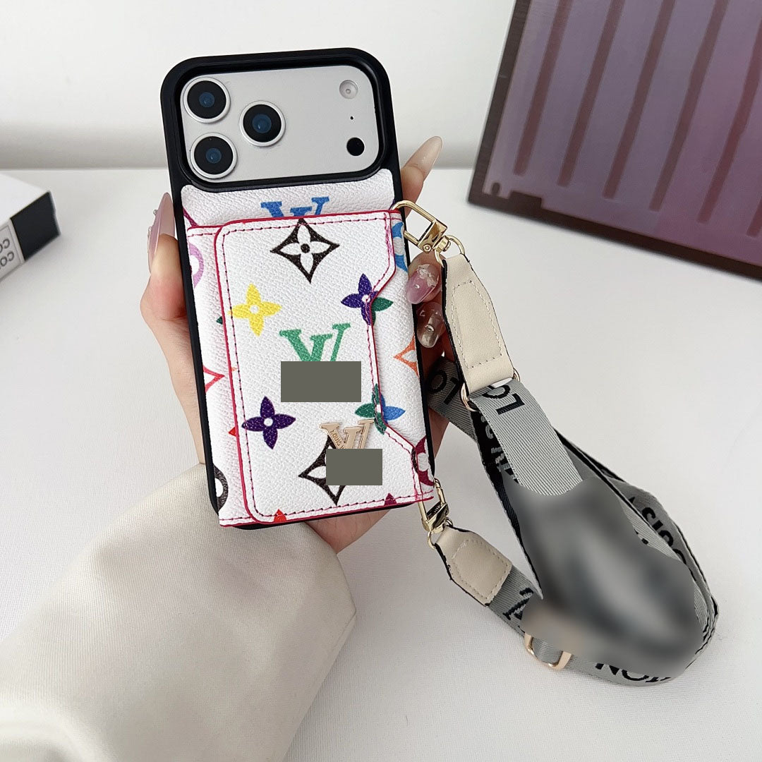 #432  スマホケース  ストラップ付き  カードケース付き 耐衝撃・防振性能に優れ、iPhone に対応