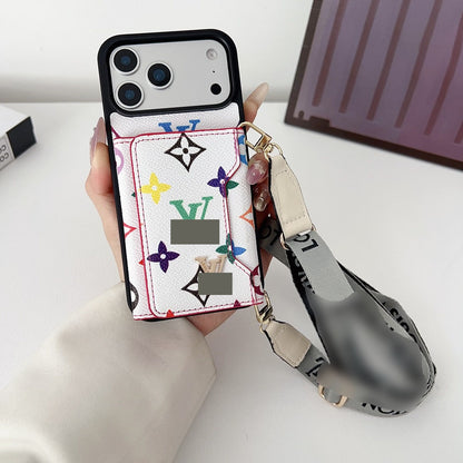 #432  スマホケース  ストラップ付き  カードケース付き 耐衝撃・防振性能に優れ、iPhone に対応