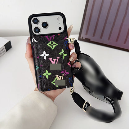 #432  スマホケース  ストラップ付き  カードケース付き 耐衝撃・防振性能に優れ、iPhone に対応
