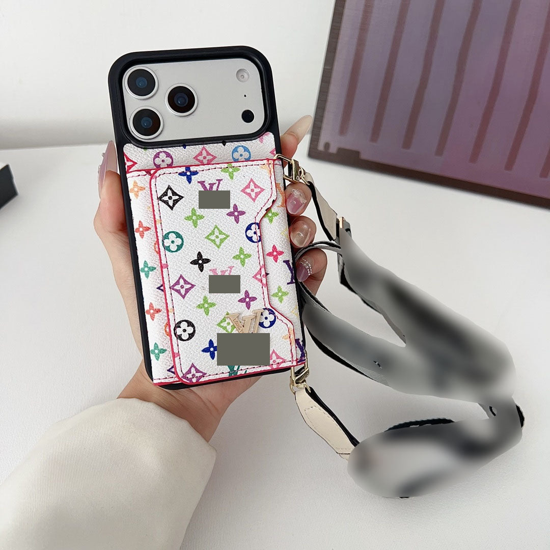#432  スマホケース  ストラップ付き  カードケース付き 耐衝撃・防振性能に優れ、iPhone に対応