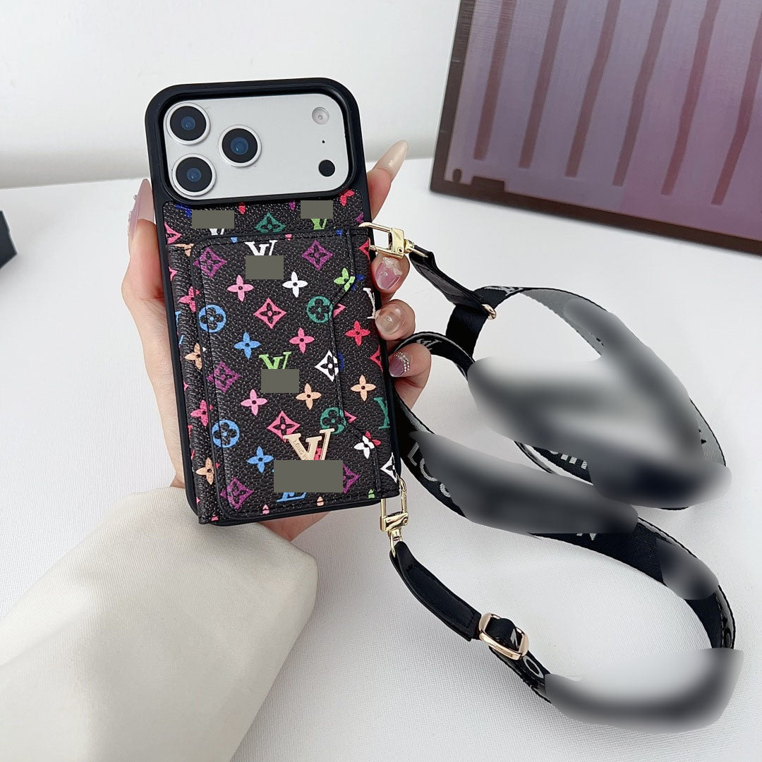 #432  スマホケース  ストラップ付き  カードケース付き 耐衝撃・防振性能に優れ、iPhone に対応