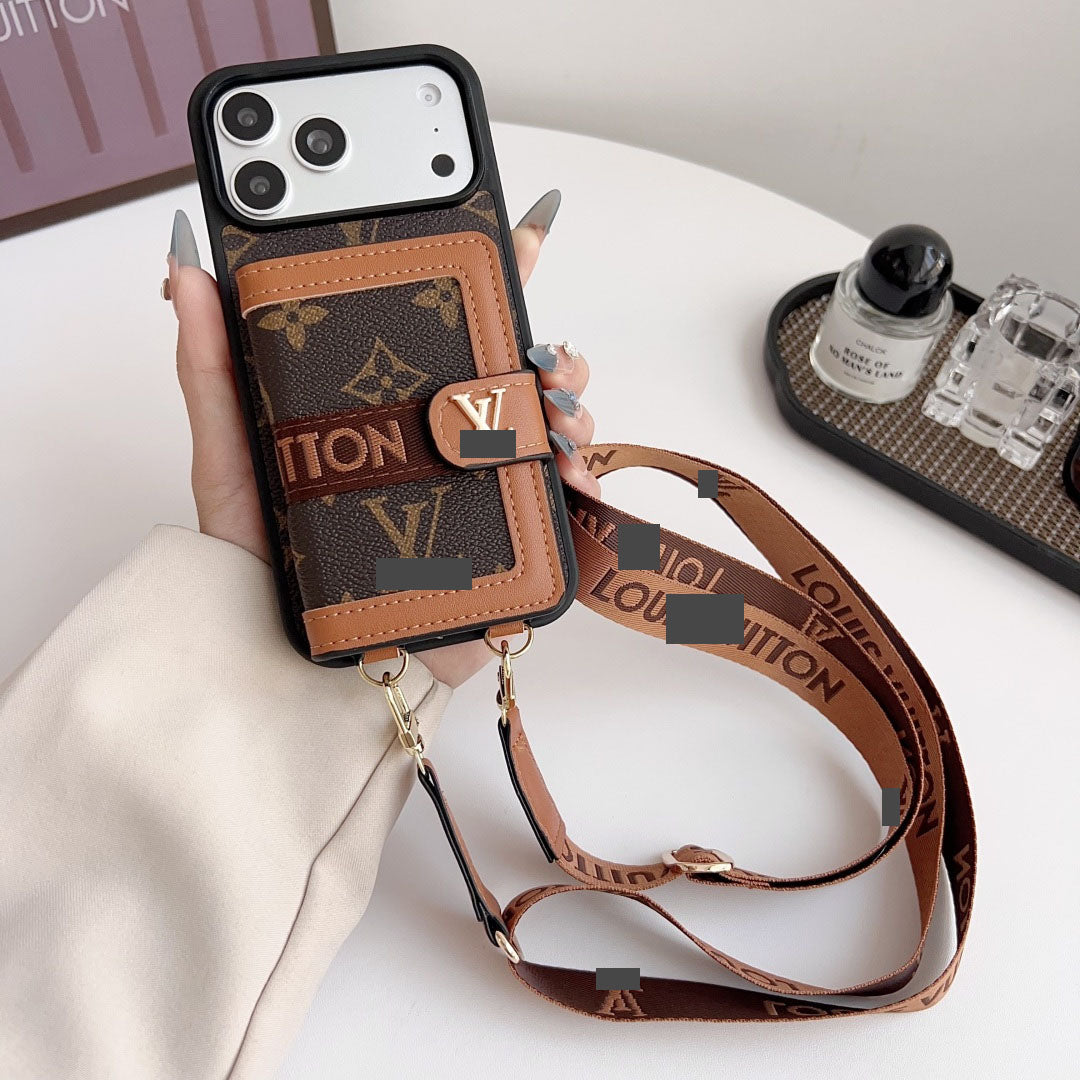 #428  スマホケース  紐付き カードケース付き 耐衝撃・防振性能に優れ、iPhone に対応