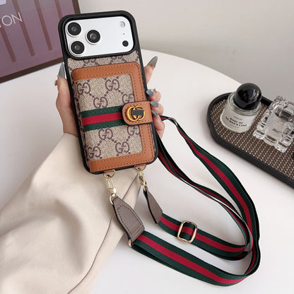 #428  スマホケース  紐付き カードケース付き 耐衝撃・防振性能に優れ、iPhone に対応