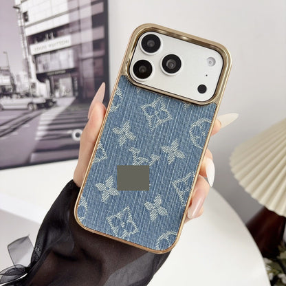 #209  スマホケース   デニムテーマ  メッキ加工  耐衝撃・防振性能に優れ、iPhone13~17 に対応