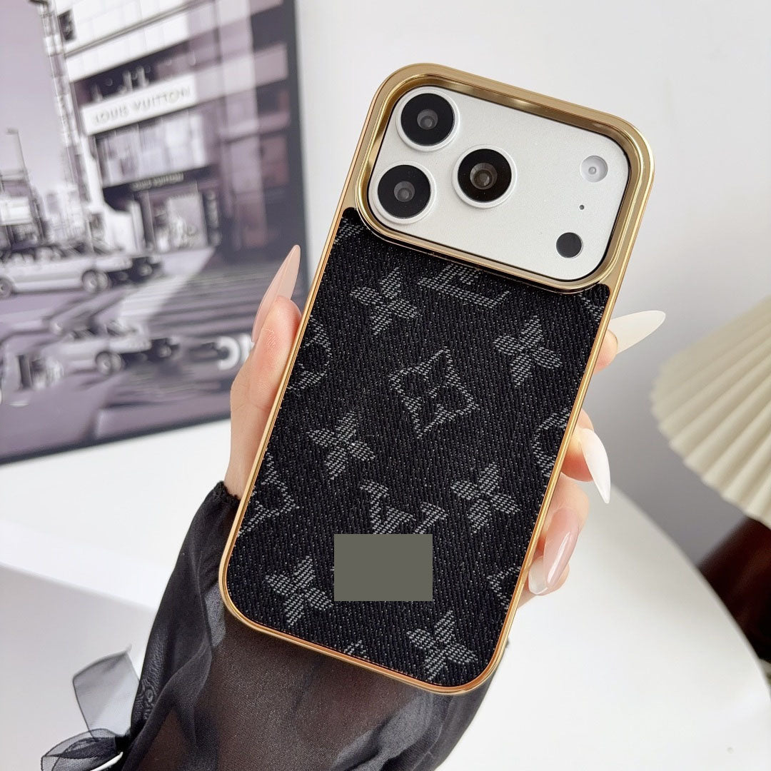 #209  スマホケース   デニムテーマ  メッキ加工  耐衝撃・防振性能に優れ、iPhone13~17 に対応