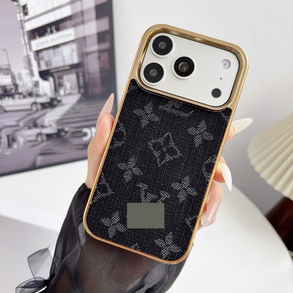 #209  スマホケース   デニムテーマ  メッキ加工  耐衝撃・防振性能に優れ、iPhone13~17 に対応