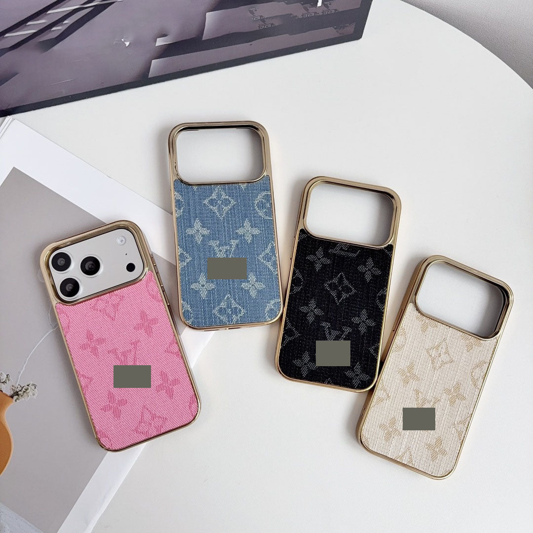 #209  スマホケース   デニムテーマ  メッキ加工  耐衝撃・防振性能に優れ、iPhone13~17 に対応