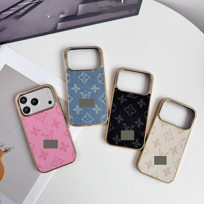 #209  スマホケース   デニムテーマ  メッキ加工  耐衝撃・防振性能に優れ、iPhone13~17 に対応