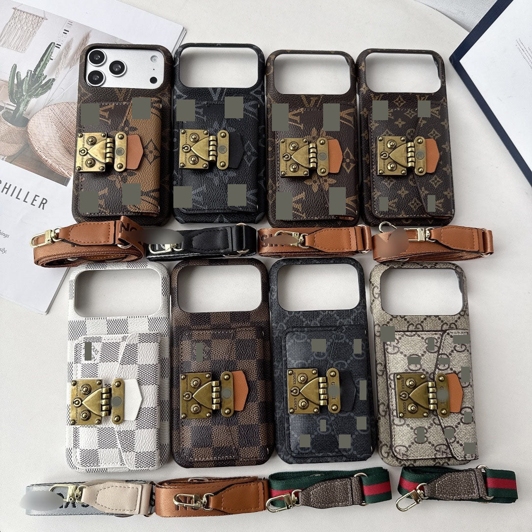 #513  スマホケース  カード収納付き ストラップ付き   耐衝撃・防振性能に優れ、iPhone に対応
